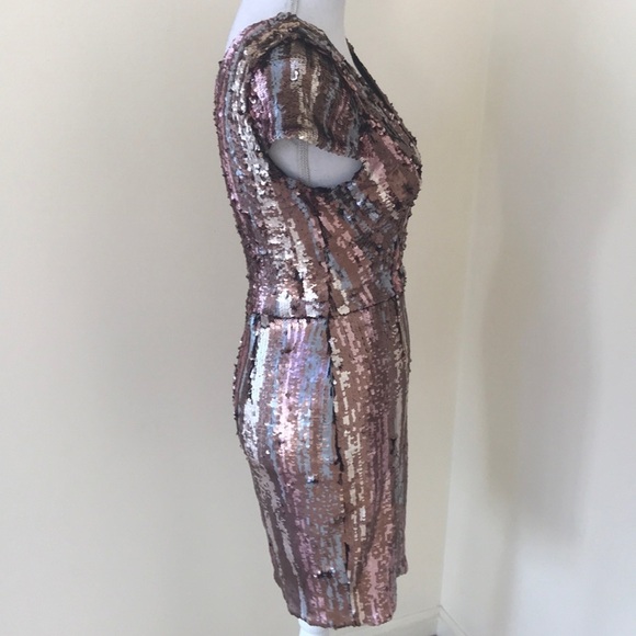 NWT! DRESS THE POPULATION Size S Sequined Dress - Picture 3 of 8